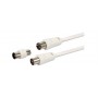 Cavo antenna tv spina/presa bianco 10 mt + adattatore spina/spina