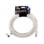 Cavo antenna tv spina/presa bianco 10 mt + adattatore spina/spina