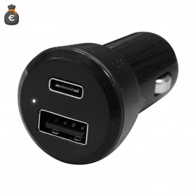 Adattatore Veicolare 12V-24V USB+USB Type-C 5V 3A