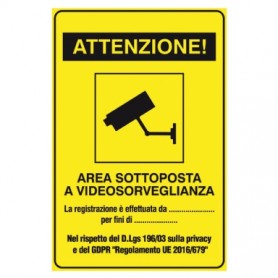 Cartello adesivo "AREA VIDEOSORVEGLIATA"