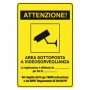 Cartello adesivo "AREA VIDEOSORVEGLIATA"