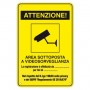 Cartello alluminio "AREA VIDEOSORVEGLIATA"